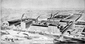 Black and White image of John Redpaths Sugar Refinery