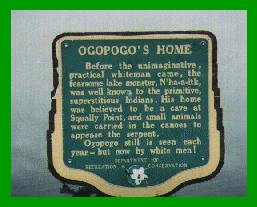 Ogopogo Plaque on Lake Okanogan