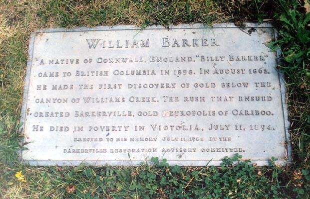 Grave Stone of Billie Barker