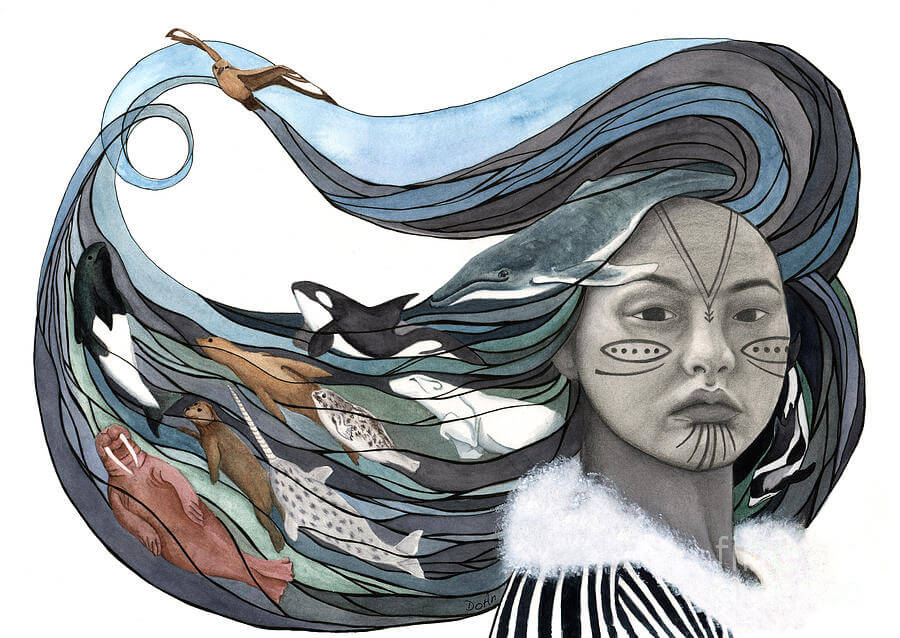 Drawing of Inuit Sedna