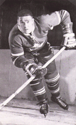Old image of Tim Horton Playing Hockey.