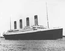 Black and White photo of the Titanic