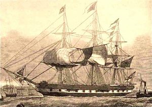 The Marco Polo, the Fastest Clipper Ship in the World Entering Harbor