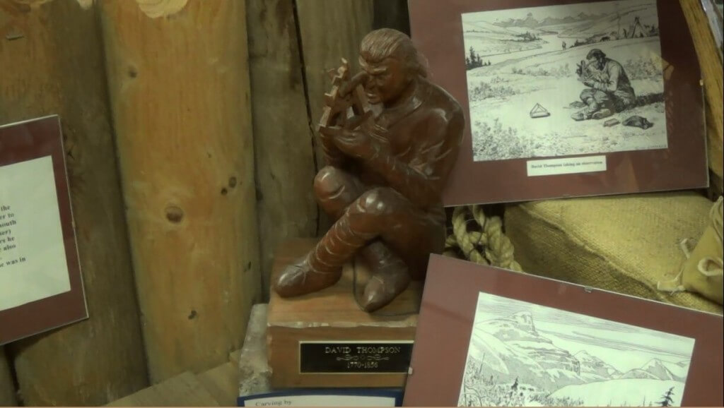 A sculpture of David Thompson from the Windemere Valley Museum in Invermere, BC.