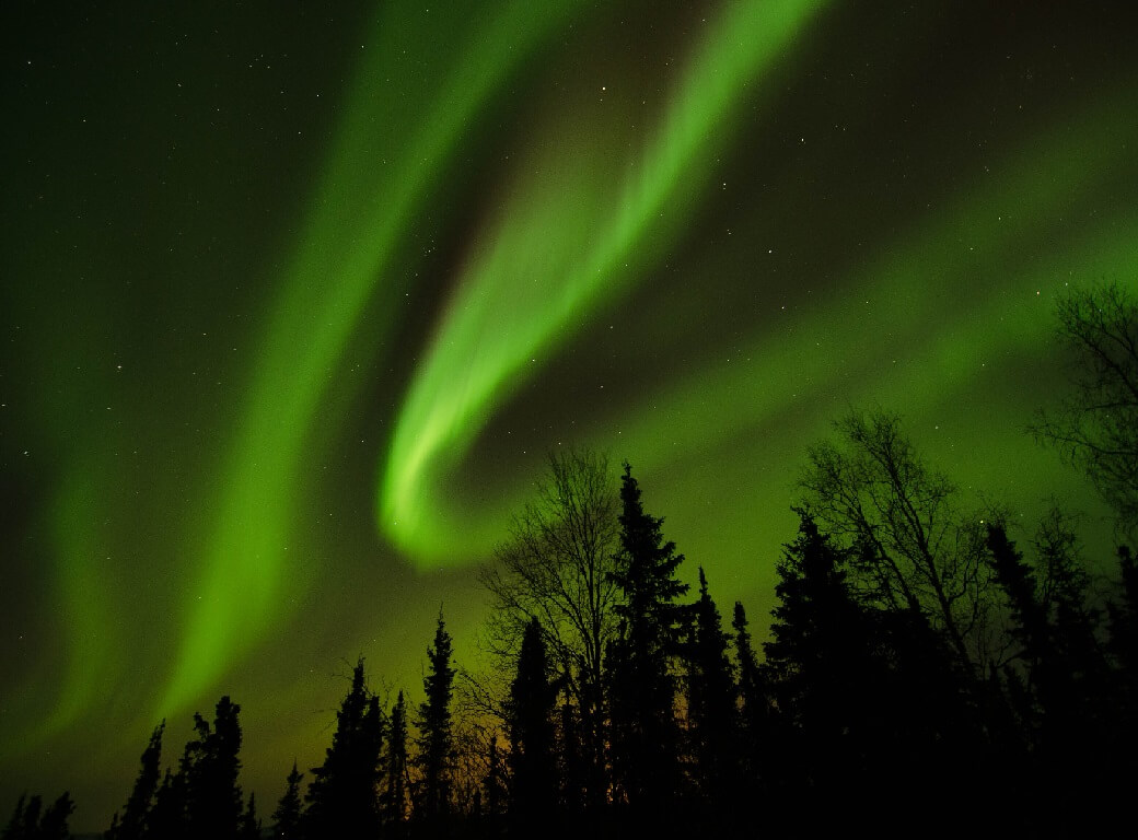 Spectacular photo of The Northern Lights in the Yukon Gold Rush.