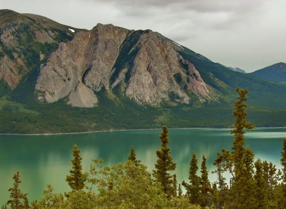 Image of mountains and lake in The Yukon.