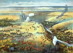 The Battle of Fish Creek during the North-West Rebellion.