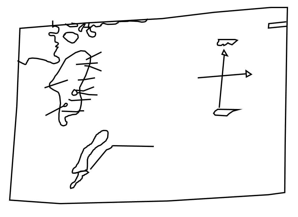 An interpretation of Zena Halpern's map of Oak Island.